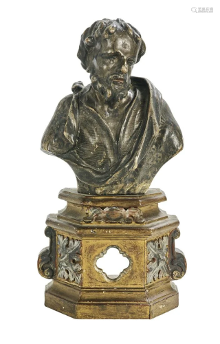 Silver-Gilt and Giltwood Reliquary Bust