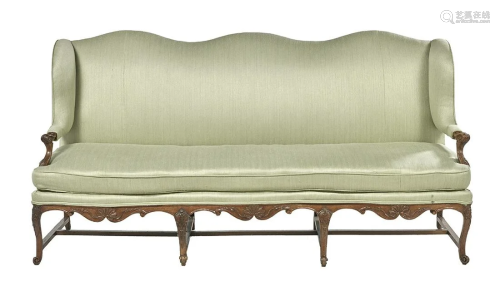 Provincial Louis XV-Style Fruitwood Sofa