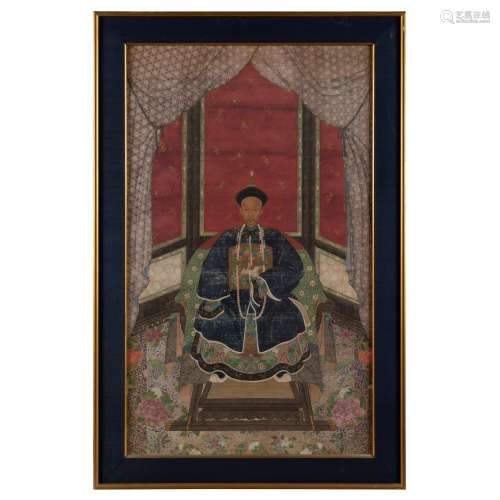 TWO ANCESTOR PAINTINGS                         QING DYNASTY, 19TH CENTURY