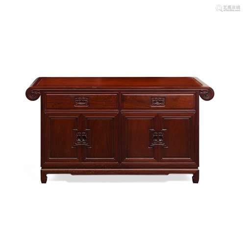 LARGE HONGMU SIDEBOARD                         REPUBLIC PERIOD, 20TH CENTURY