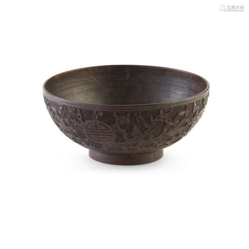 CARVED COCONUT BOWL                         QING DYNASTY, 19TH CENTURY