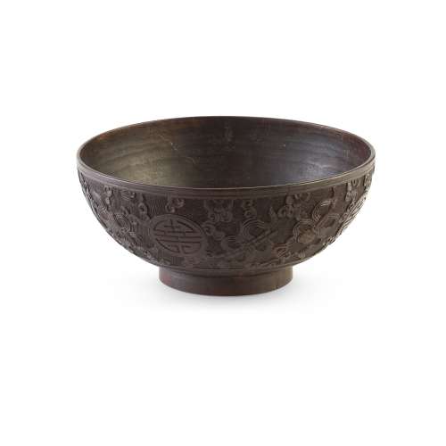 CARVED COCONUT BOWL                         QING DYNASTY, 19TH CENTURY
