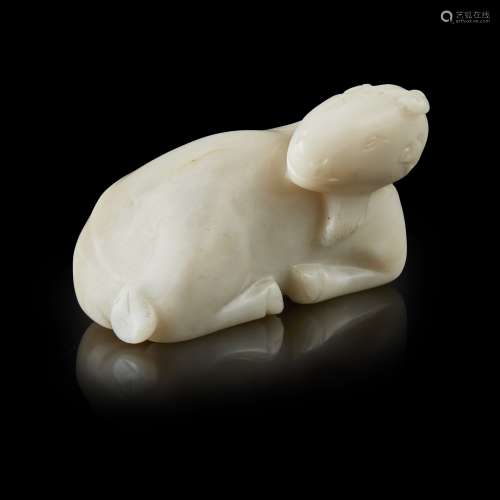 STONE CARVING OF A GOAT                         QING DYNASTY, 18TH-19TH CENTURY