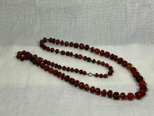 Chinese Amber Bead Necklace