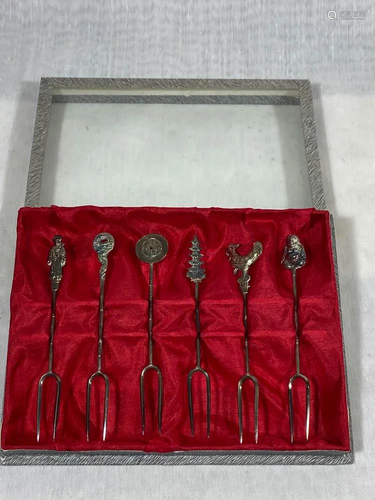 Chinese Silver Fruit Forks