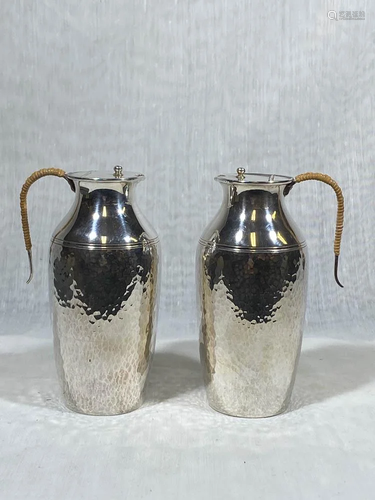 Japanese Sterling Silver Sake Bottle Ewer in …