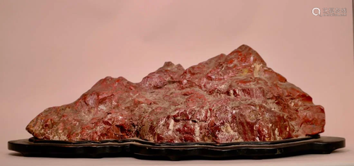 Large Chinese Red Stone Scholar Rock with B…