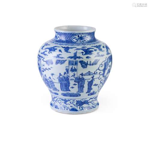 BLUE AND WHITE BALUSTER JAR