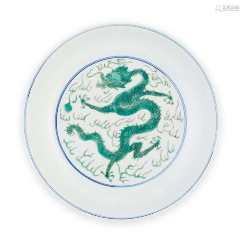 FAMILLE VERTE 'DRAGON' DISH