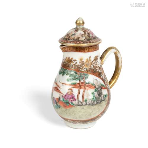SMALL FAMILLE ROSE MILK JUG AND COVER