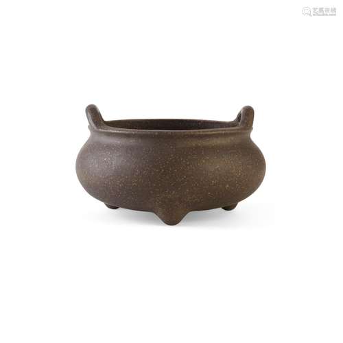 YIXING STONEWARE TRIPOD CENSER