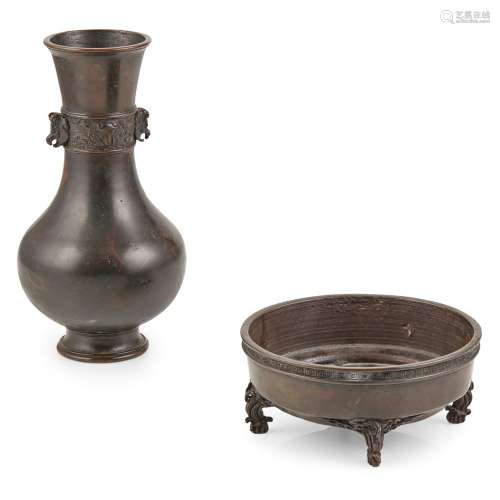 TWO JAPANESE BRONZE WARES