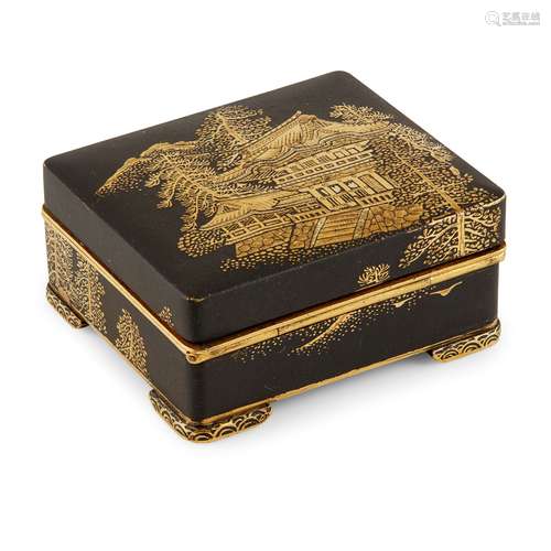 JAPANESE KOMAI INLAID IRON BOX AND COVER