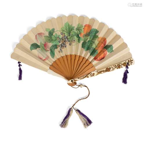 Y JAPANESE PAPER AND IVORY FAN