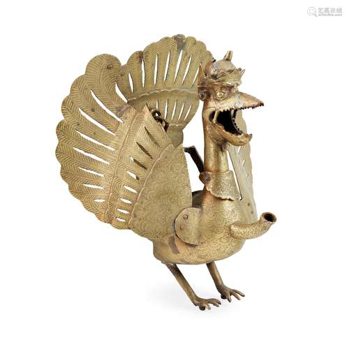 BRASS GARUDA WAYANG KULIT OIL LAMP