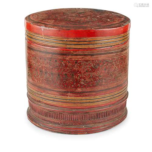 BURMESE LACQUER BETEL BOX