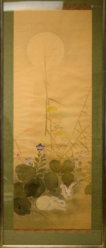 Japanese Painting of Two Rabbit - Nihonga School