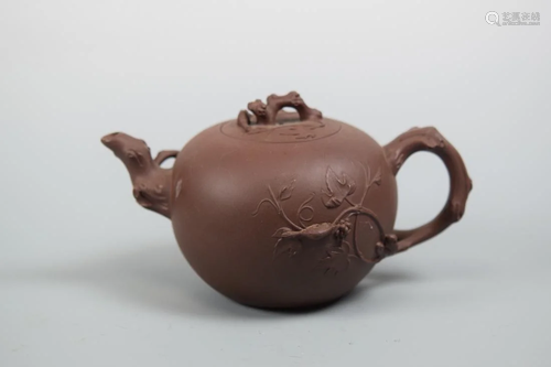 Chinese Yixin Teapot with Squirrel