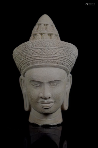 Southeast Asia Sandstone Buddha Head