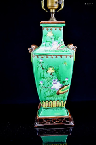 Chinese Sancai Porcelain Vase lamp
