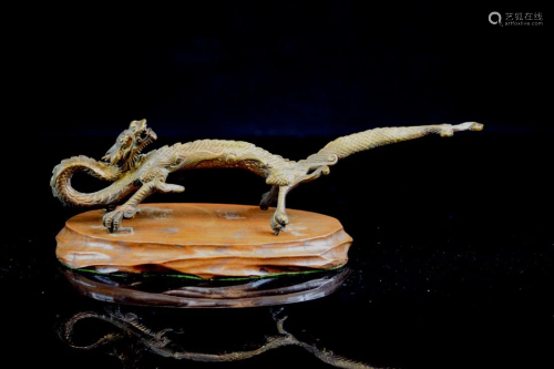 Chinese Gilt Bronze Dragon Formed Brush Rest …
