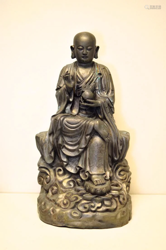 Japanese Bronze Seated Lohan