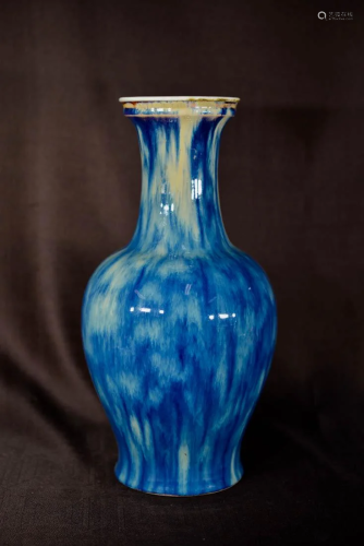 Chinese Flambe Porcelain Blauster Vase
