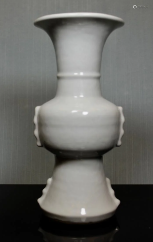 Chinese Ku Shaped Porcelain Vase with Incised