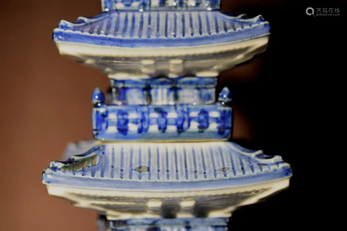 Chinese Blue White Porcelain Pagoda