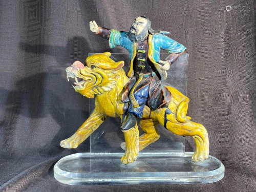 Chinese Roof tile Figurine Riding Tiger