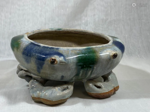 Chinese Chiwan Pottery Planter - Crab