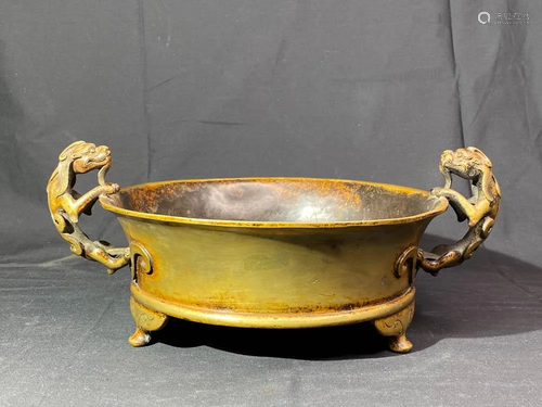 Chinese Bronze Censer with Foolion