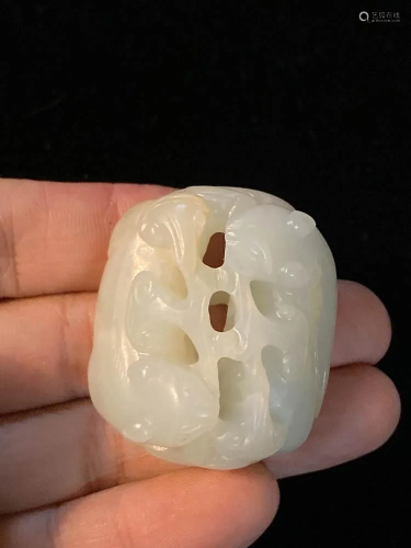 Chinese White Jade Pedant - Two Cats