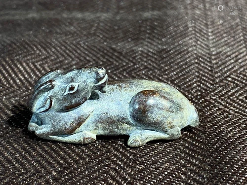 Chinese Miniture Jade Carving of a Ram