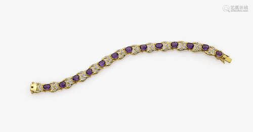 An Amethyst and Diamond Bracelet