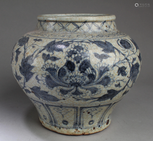 Chinese Blue & White Porcelain Jar