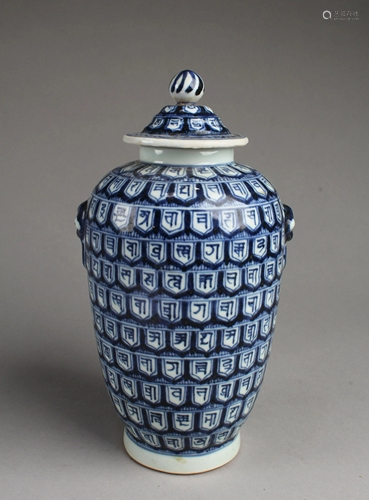 Chinese Blue & White Porcelain Vase