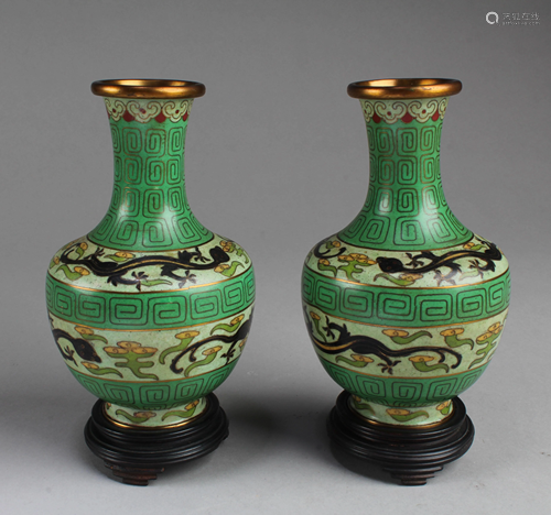 A Pair of Cloisonne Vases, 19th Century