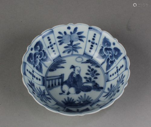 Chinese Blue & White Round Bowl