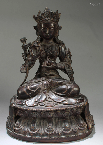 Chinese Bronze Bodhisattva Statue