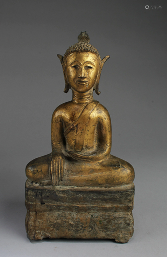 Antique Gilt Bronze Buddha Statue