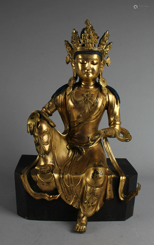 Chinese Gilt Bronze Bodhisattva Statue