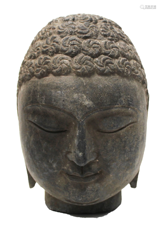 A Chinese Stone Buddha Head