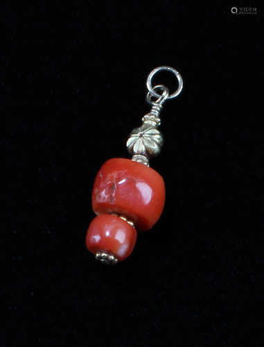 Chinese Red Coral Pendant