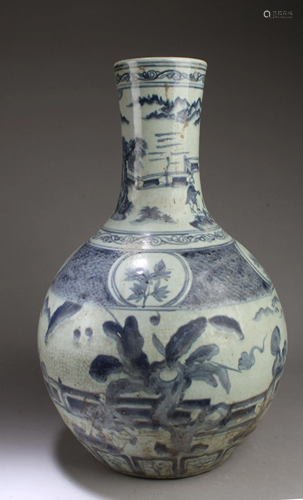 Chinese Blue & White Porcelain Vase