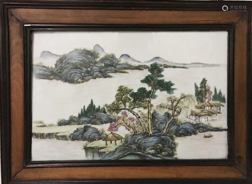 Chinese Framed Porcelain Painting