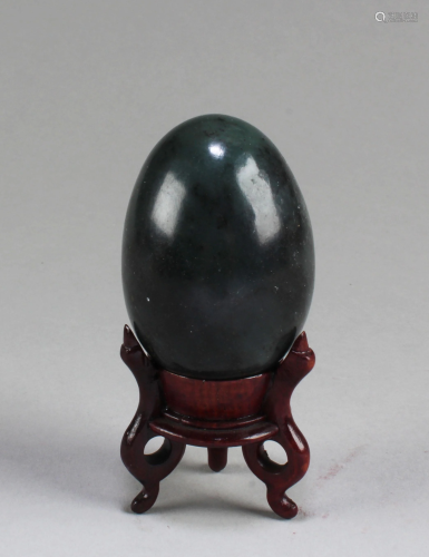 A Jadestone Egg-Shaped Ornament