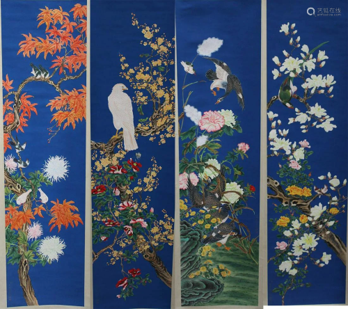 A Group of Four Chinese Scroll Painting