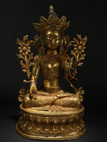 An Estate Chinese Religious Gilt Buddha Stat…