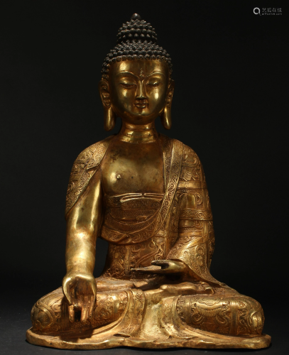 An Estate Chinese Gilt Pondering-pose Buddh…